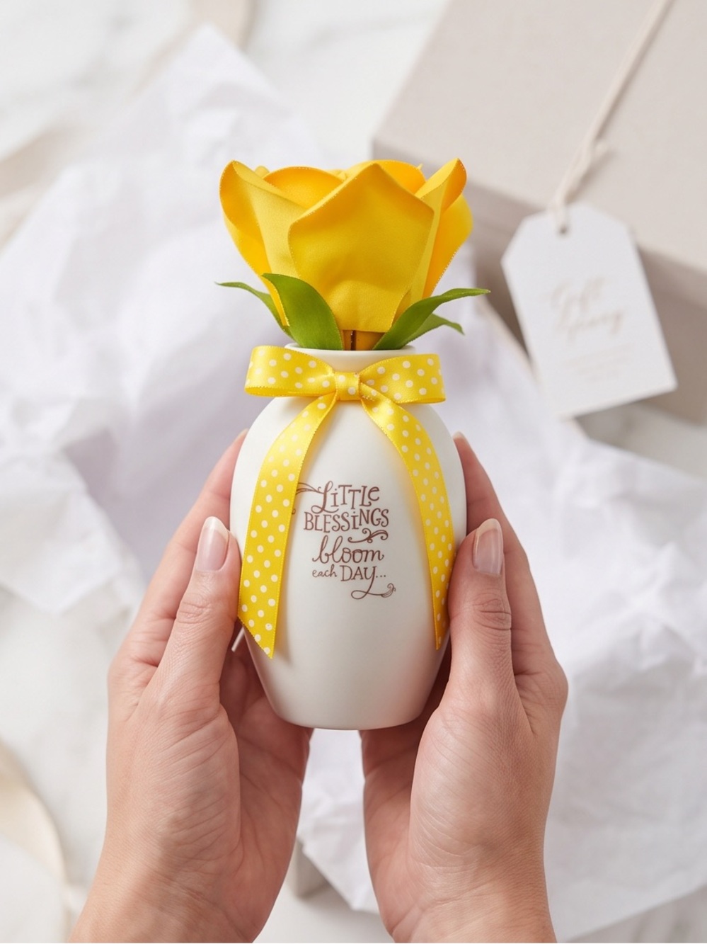 Hallmark Blooming Expressions, "Little Blessings Bloom Each Day," animated vase